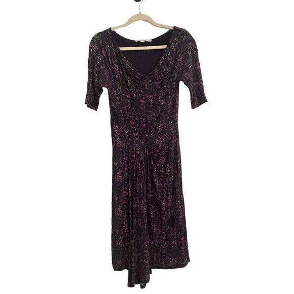Boden Color Splash Swoop Neck Ruched Front A-line Dress Women's Size US 6R - Picture 1 of 7